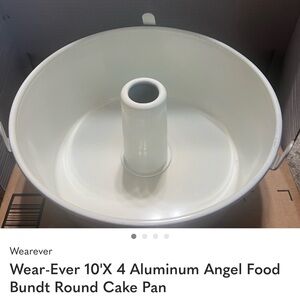 Wear-Ever White Aluminum Angel Food Bundt Pan